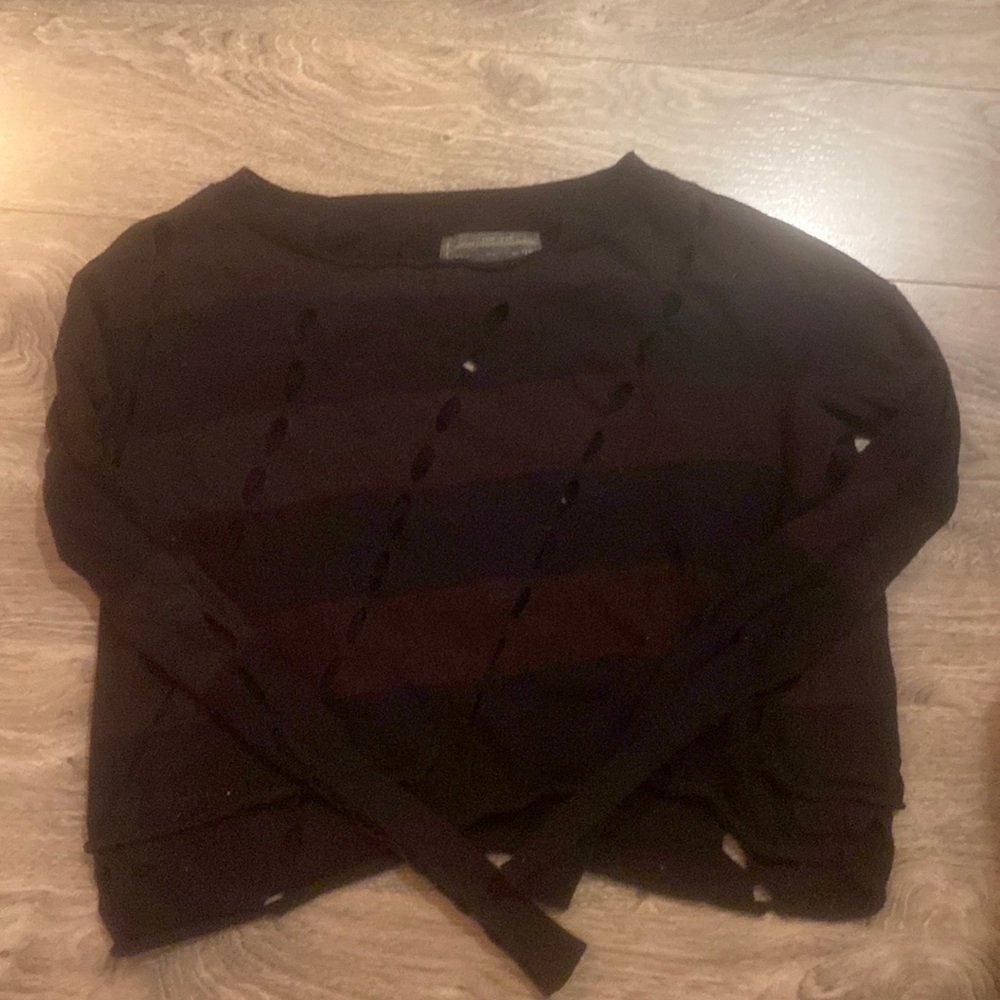 All saints cropped distressed sweater
